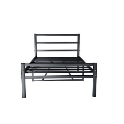 Tête de lit simple en métal avec tête de lit simple, sans sommier, noir reposant la nuit avec besoin de ressort, silencieux
