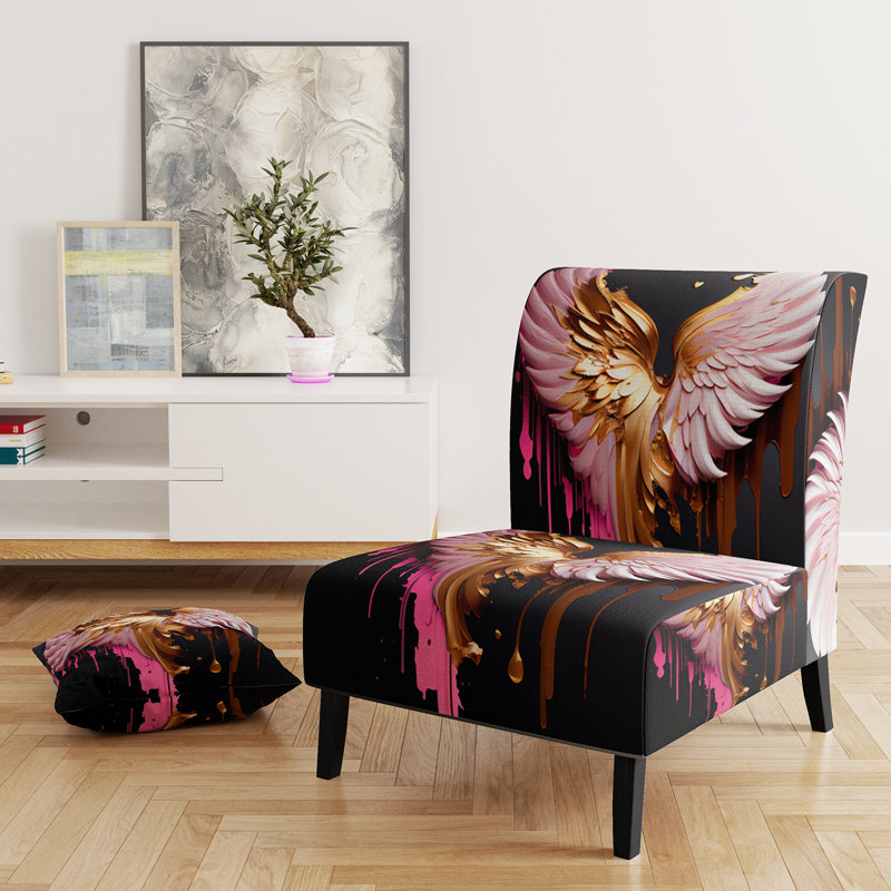 Glam Angel Wings - Chaise d'appoint Wings Angel - Chaise moderne, Gold/Green Velvet