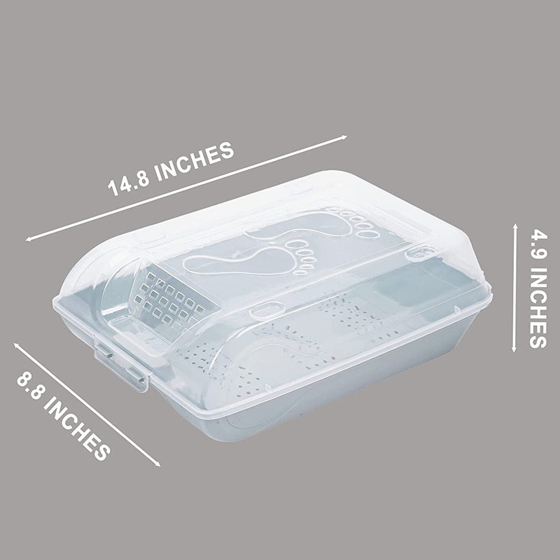 6 Pair Stackable Shoe Storage Box, Light Blue