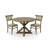 Classic Tan 47.25" Round Dining Table with Stable Cross Trestle Base-984078966