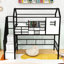 Lit mezzanine en métal avec toit et boîte de rangement, simple-1826890570