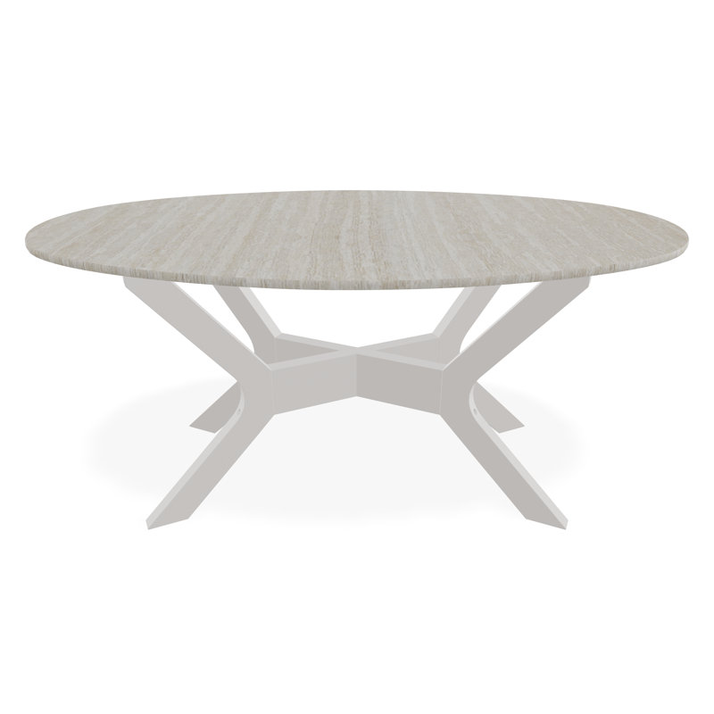 Table basse d'extérieur 24 po x 42 po, Blanc / gris chaud, Polymère de qualité marine