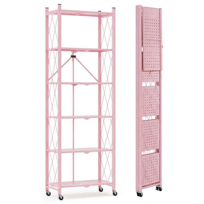 Bibliothèque pliante de 73,6 pouces, Rose