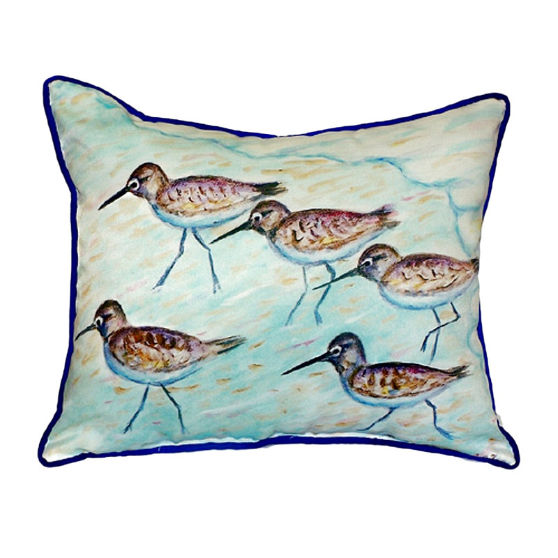 Sandpipers Outdoor Reversible Throw Pillow, 22"H x 22"W