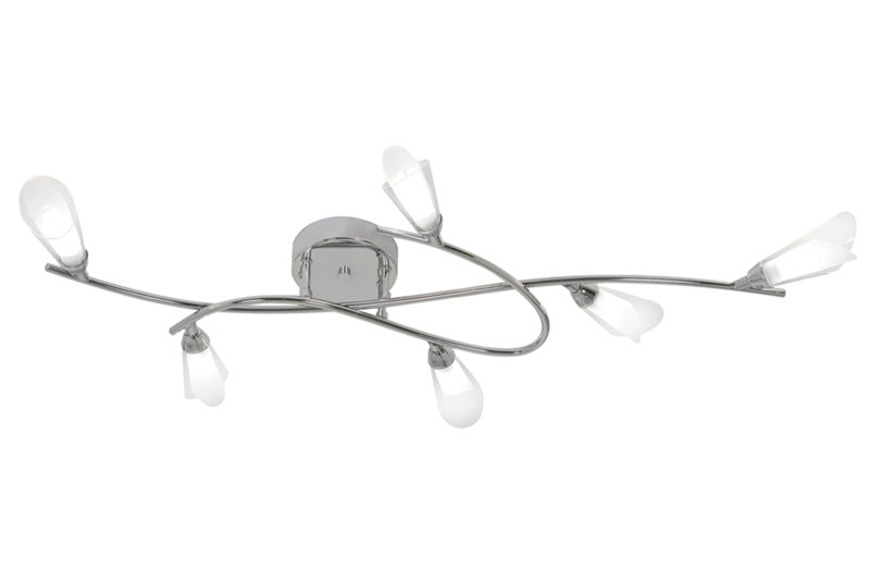 Sare Glass Semi Flush Mount, Chrome