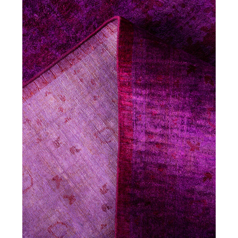Overdyed Hand-Knotted Wool Modern-Contemporary Purple Area Rug 9' 1" x 11' 10"