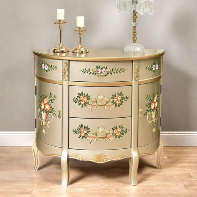 Antique-Style Handmade Hand-painted Accent Cabinet
