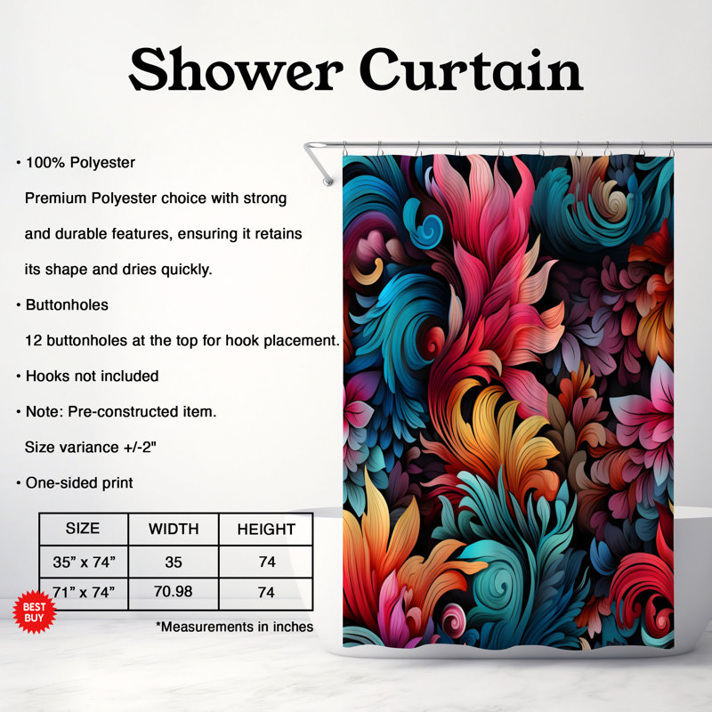 Rideau de douche Color Twist - Premium, H 74 po x l 71 po