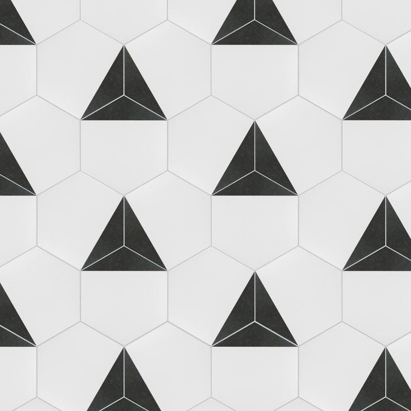 Peak Hex 9" x 10" Porcelain Wall & Floor Tile