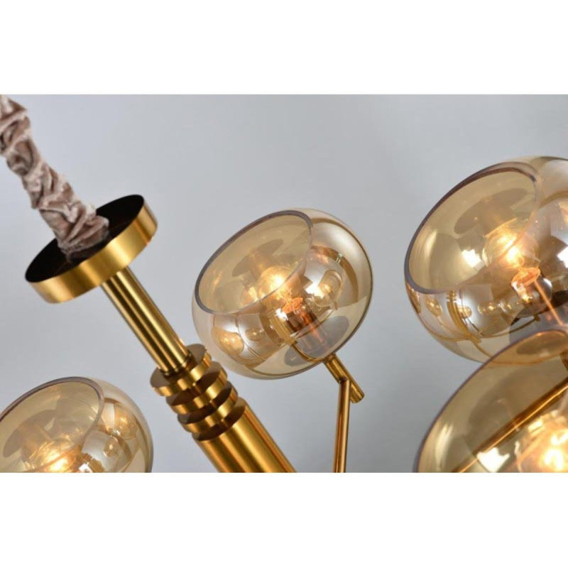 Lustre suspendu DemaSire Golda, Laiton brossé, Transparent, 60” Width x 55” Heigh