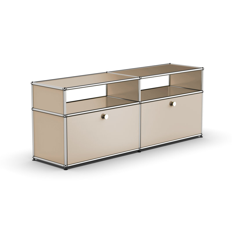 Lateafa 59.05'' Wide 2 - Shelf Storage Cabinet, Beige