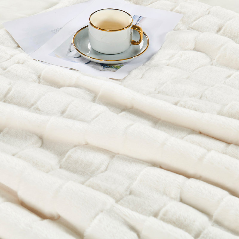 Throw Blanket, White, 152.4cm W x 177.8cm L