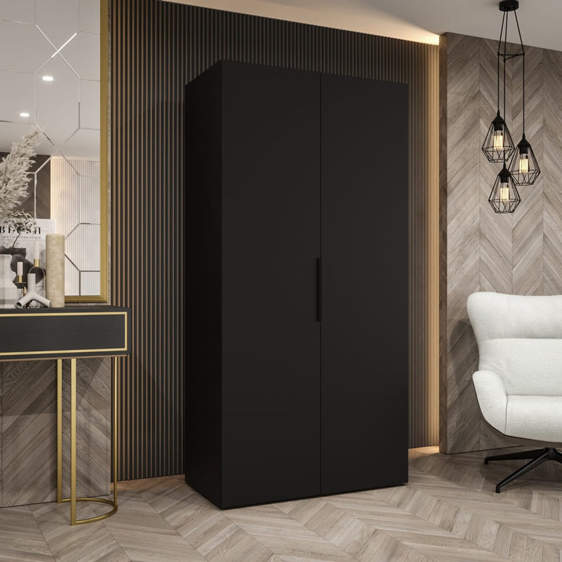 Manufactured Wood Wardrobe, Black