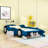 Race Car-Shaped Platform Bed with Shelves-1556231193-1556231194