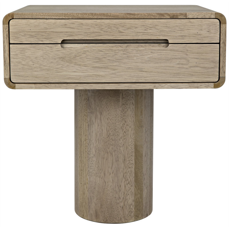 Langford Solid Wood End Table with Storage