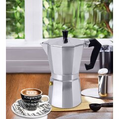 Bene Casa Aluminum 6-Cup Espresso Maker with See Through Lid, Authentic Espresso Maker, - 6 Cup