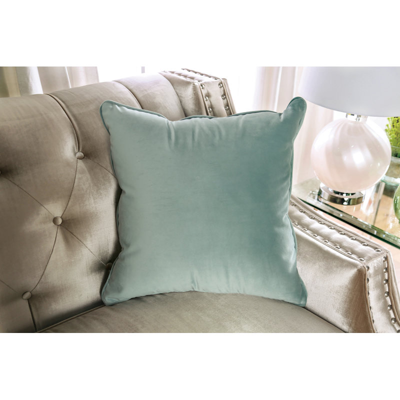 Schorr Upholstered 93'' Sofa, Champagne, Black
