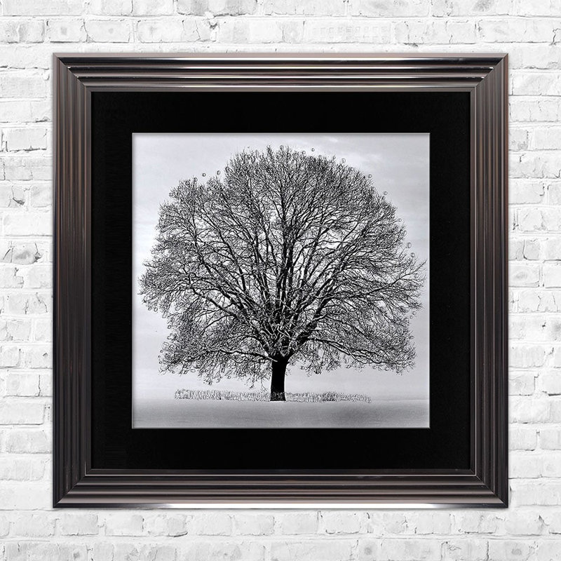 1 Piece Single Picture Frame Wall Art, 90cm H x 90cm W, Metallic Framed, Black