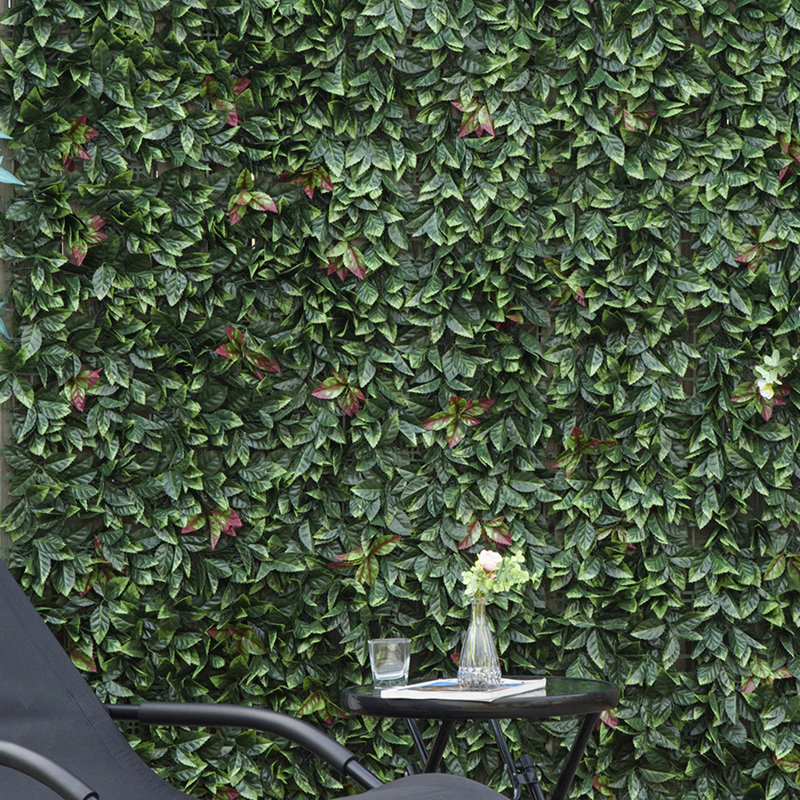 Panneaux de buis artificiels, mur de topiaire, toile de fond, écran de haie d'intimité, protection contre les rayons UV, 4 couches, panneau d'herbe, clôture, intérieur, extérieur, jardin