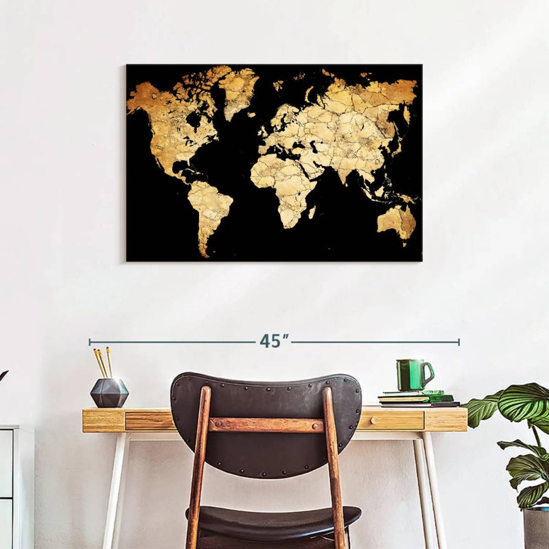 Soil World Map Canvas Print, H 24 po x l 36 po x P 1,25 po