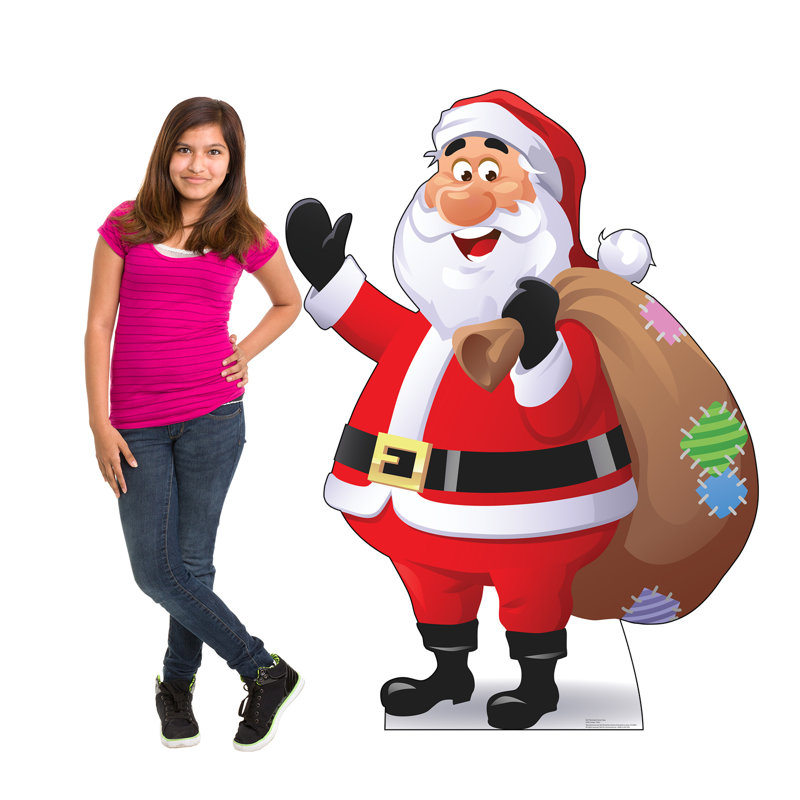 Life-Size Illustrated Santa Claus Cardboard Cutout