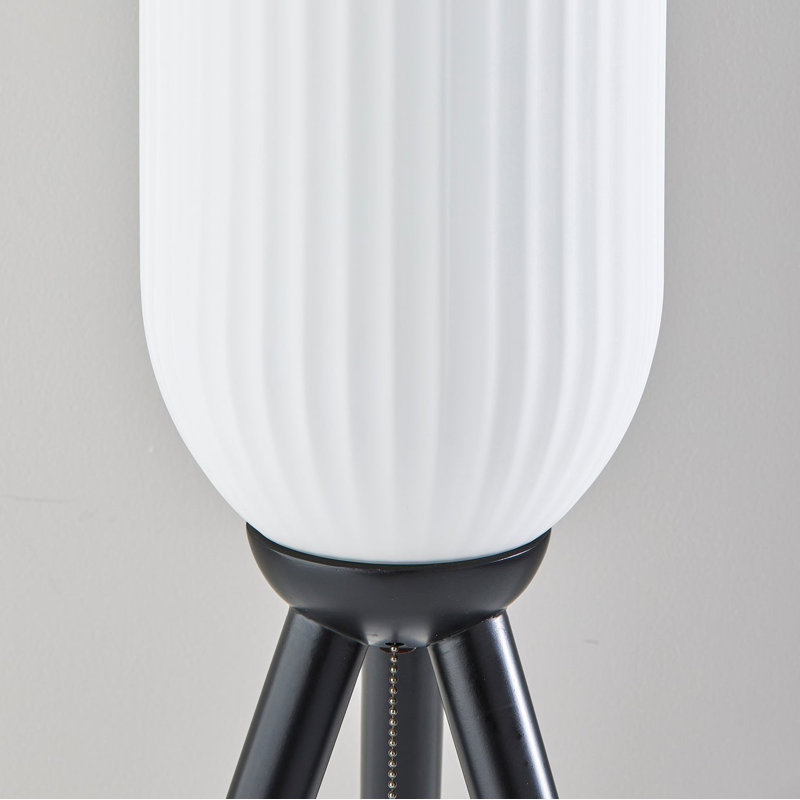 Lapka Solid Wood Tripod Lamp, Black