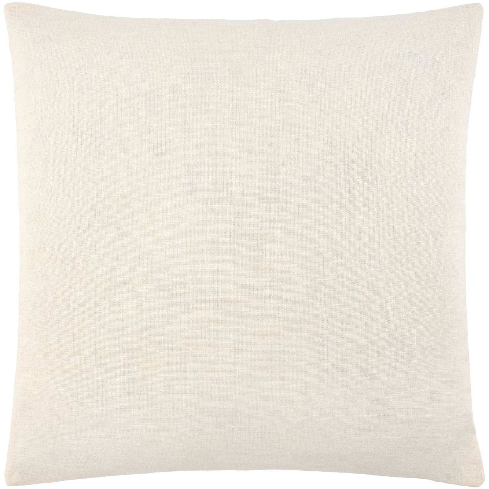 Lanie Linen Throw Pillow, Square 18", Duck Down, Beige