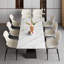 Ensemble de table de salle à manger 9 pièces avec table de salle à manger extensible en pierre frittée de 63 à 94,5 po et 8 chaises à oreilles en similicuir-2110935253-2110935255