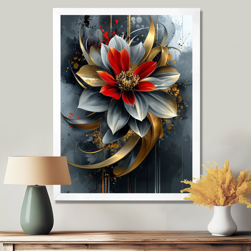 Tilda - Art mural floral, H 32 po x l 16 po, Reproduction encadrée d'une seule photo, Blanc