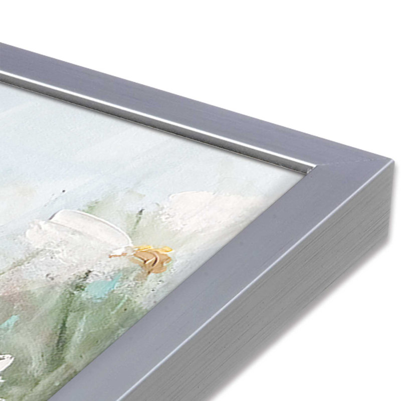 Field of Wild Daisies, reproduction sur toile, H 17,75 po x l 17,75 po, Argent argent