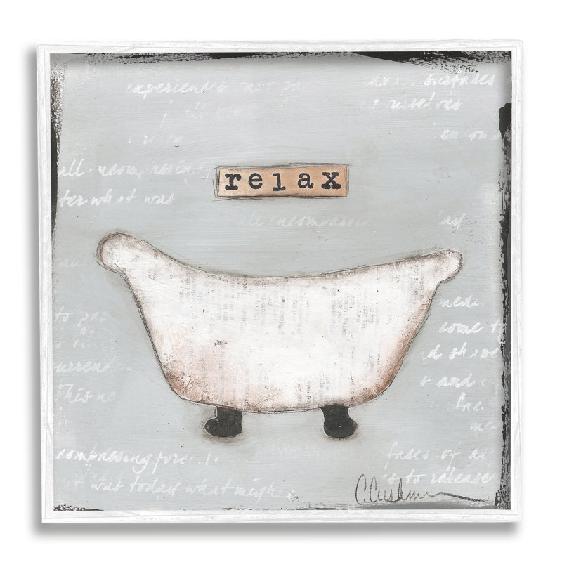 «Relax Bathaign Pastels Bath», impression sur toile, Estampe numérique encadrée blanc bord de mer