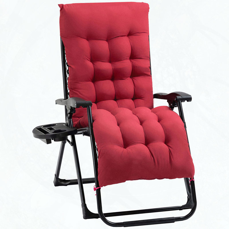 Ensemble de 2 chaises longues pliantes avec coussin Outsunny, Rouge