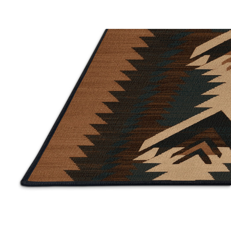 Washable Navajo Chevron Southwestern Area Rug, Runner 2' x 5'
