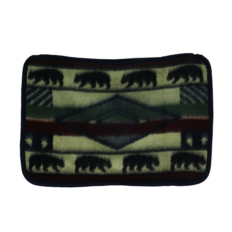Yuma rustic bear wildlife acrylic-polyester plush fleece standard pillow sham in rich earth tones — 27 x 21 inches