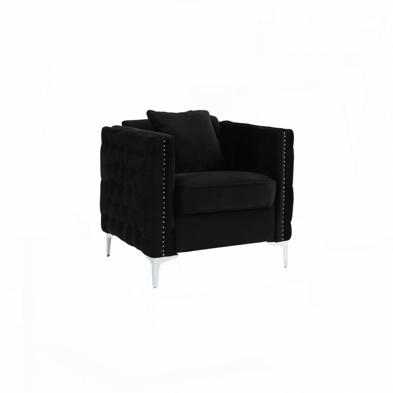 Chaise en velours avec 1 coussin