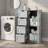 Gray Bathroom Storage Cabinet With 4 Drawers And 1 Door-1181510906