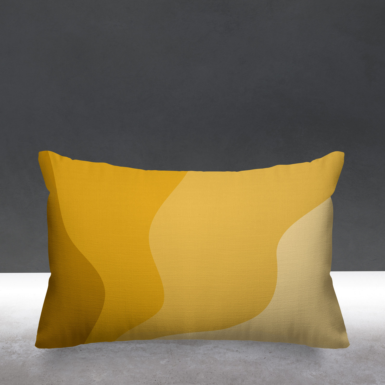 Bunko Ombre Indoor/Outdoor Throw Pillow, Mustard, 14" x 20", Rectangle