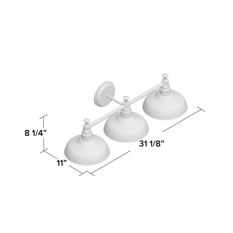 Éclairage de salle de bain à intensité variable 3 lumières Cathryn, Blanc