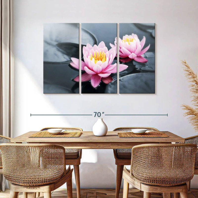 Harnek Pink Pop Lotus, 36" H x 57" W