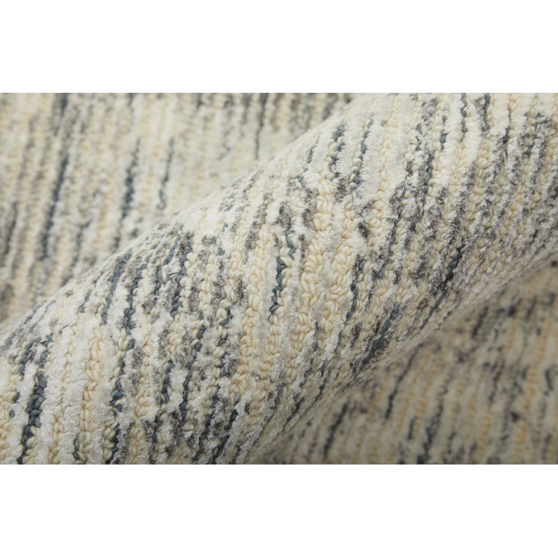 Tapis oriental gris touffeté à la main Linke, Rond 8 pi