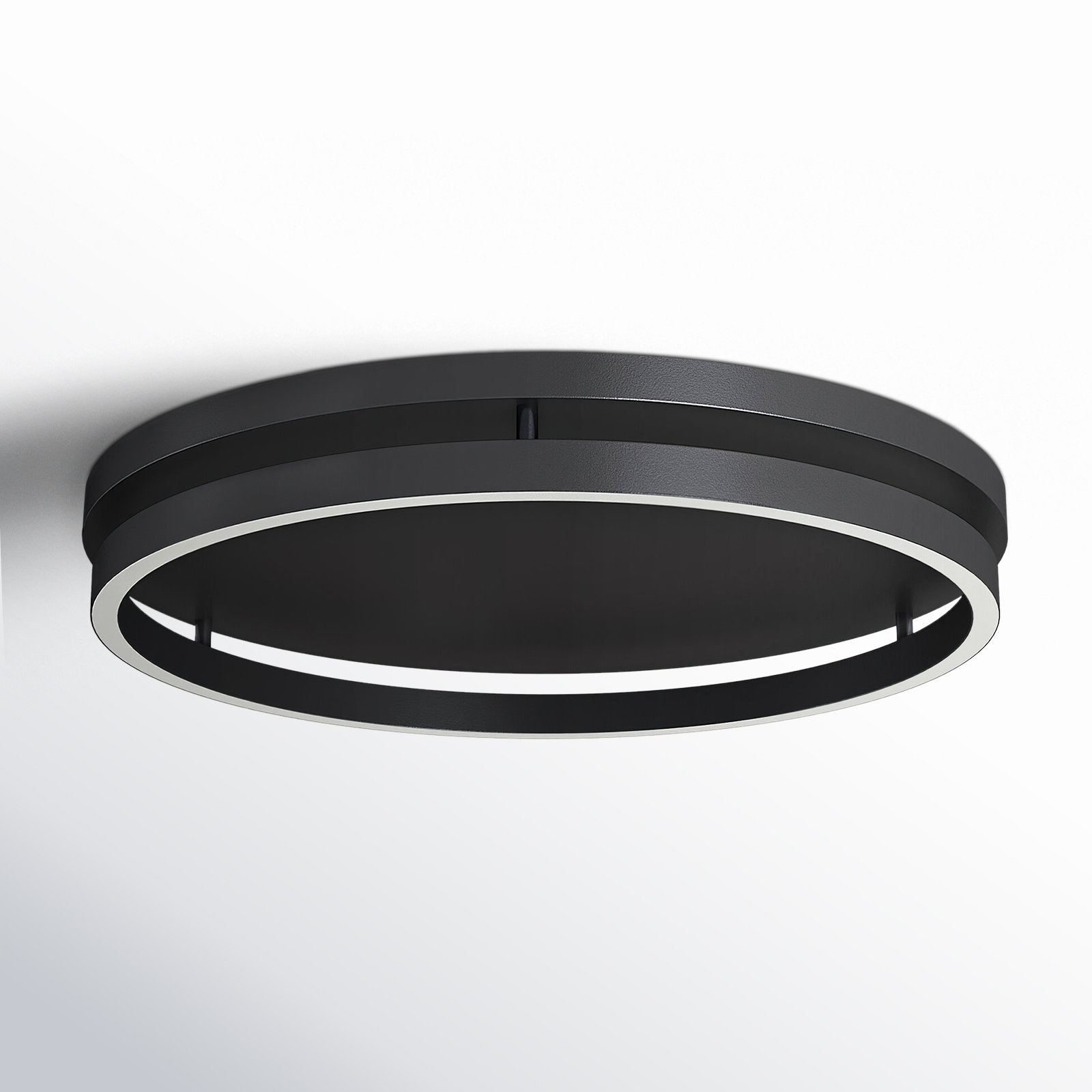 Recess Single Light Flush Mount, Black