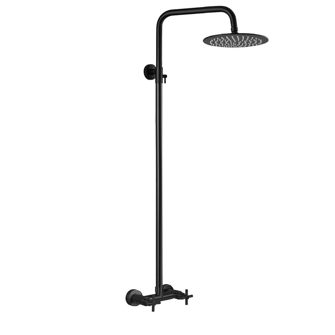 Leora Single Function Outdoor Shower with Two Cross Handles, Stainless Steel AquaStyle 