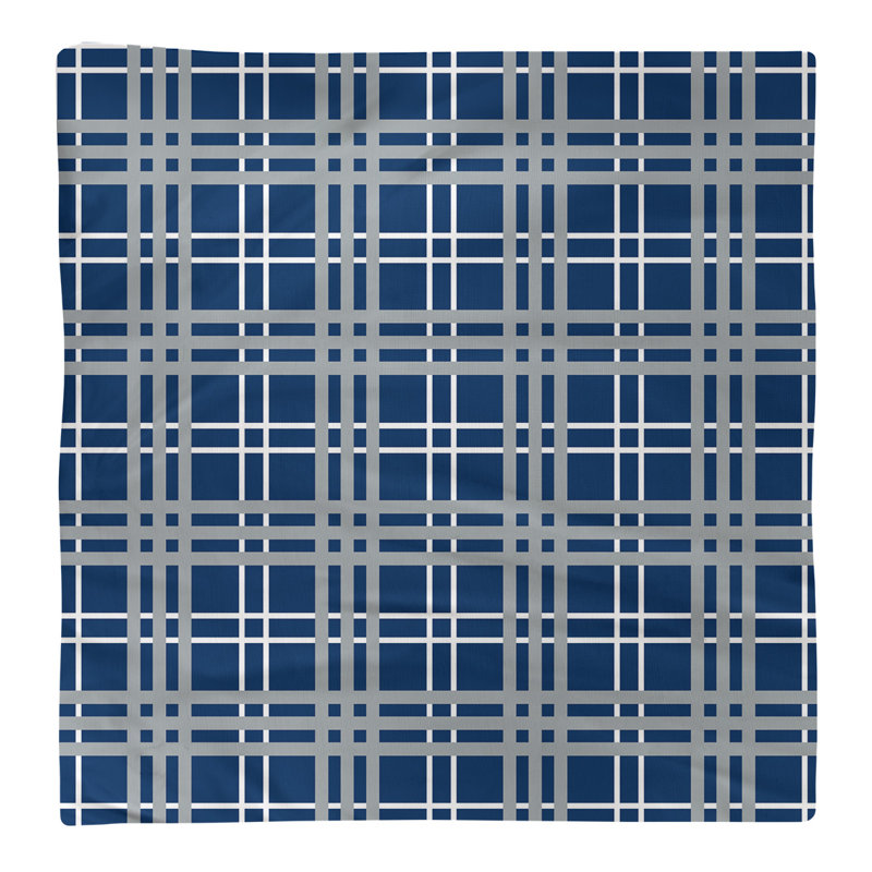Plaid Square Napkin, 22" L x 22" W, Cotton, Speed Blue/White/Gray