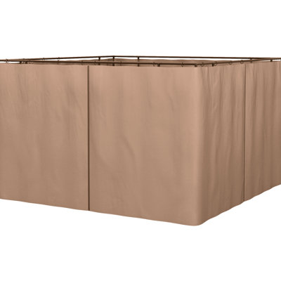 10' X Gazebo Sidewall , Brown. Encompasses Panels, Hooks, . For & Cabanas. Offers Shade, Privacy, Blocks Nuisances. Zippered And Strapped Curtains. Easy To Assemble. Fits Different Gazebos. 4