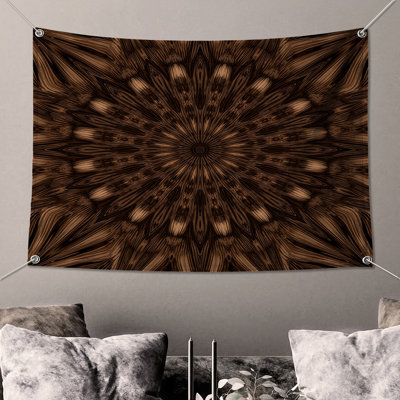 Brown Kaleidoscope Mandala Wall Tapestry - Mandala Wall Decor