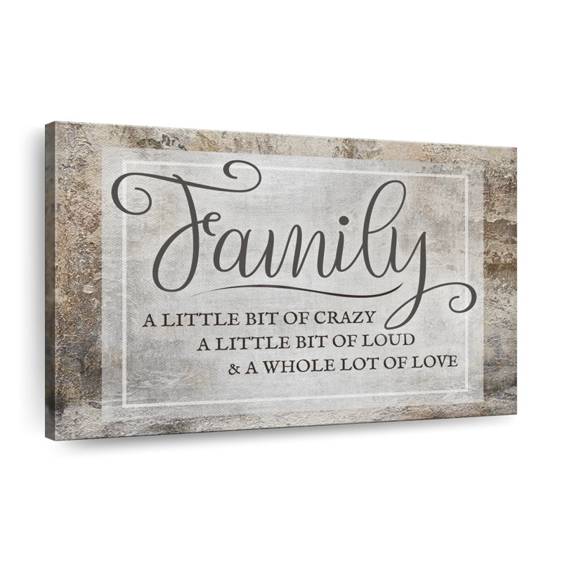 «Family A Whole Lot Of Love», citation sur toile, H 16 po x l 24 po x P 1,25 po