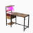 Computer Desk With Power Outlet & Storage Shelves, Study Writing Table With USB Ports Charging Station, PC Desk Workstation For Home Office-2069315499