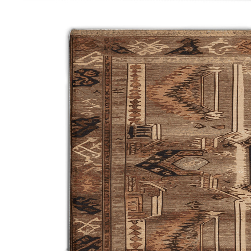 Tapis turc intérieur et extérieur brun, Rectangulaire 2 pi x 3 pi