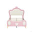 Lit princesse avec tête de lit couronne, lit plateforme tapissier en polyuréthane, cadre de lit avec poche de rangement pour les enfants, aucune boîte à ressorts nécessaire, assemblage facile (lit)