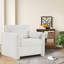 Élégant fauteuil simple avec coussin en chenille doux - Fauteuil d'appoint confortable pour le salon, la chambre à coucher et le bureau